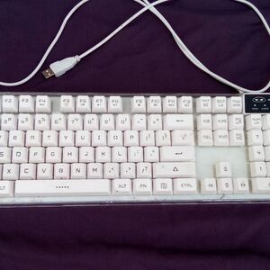 White Wired USB Mechanical Keyboard for Home Office - Unbranded